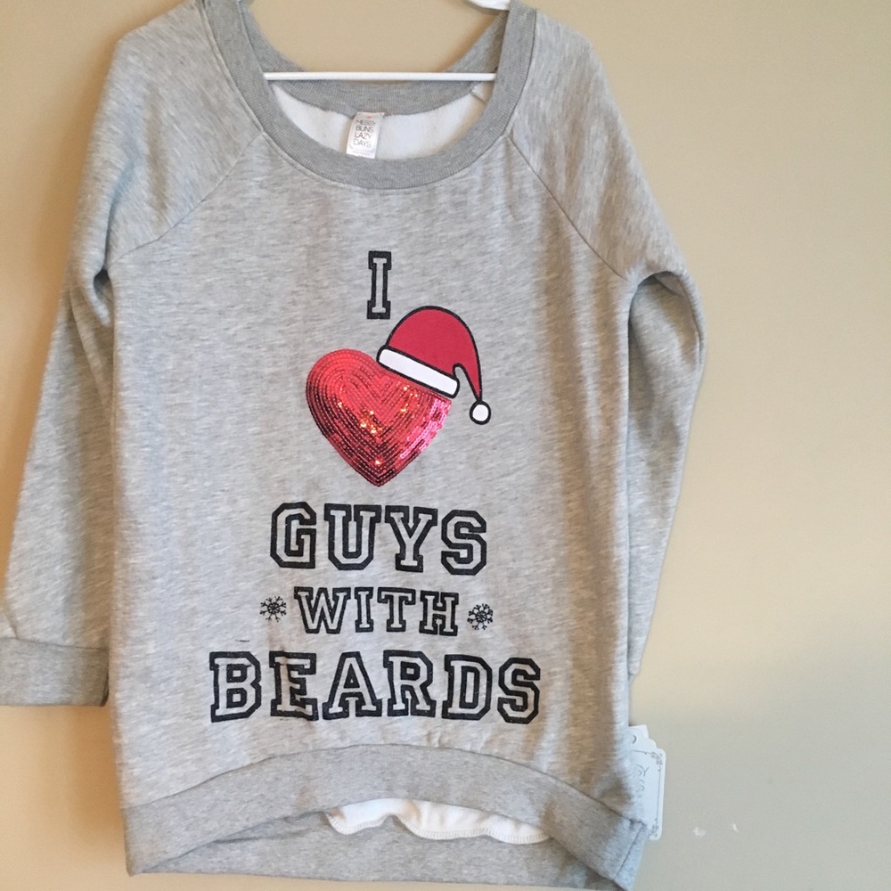 Messy Buns Lazy Days Santa Sweatshirt Medium NWT